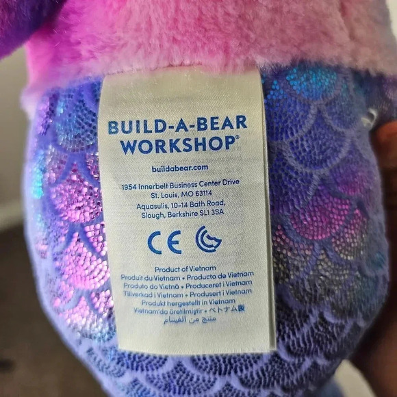 Build-a-Bear Magical Mer-Bear Mermaid Plush 18” Pink Purple BAB Stuffed Animal - Picture 3 of 6